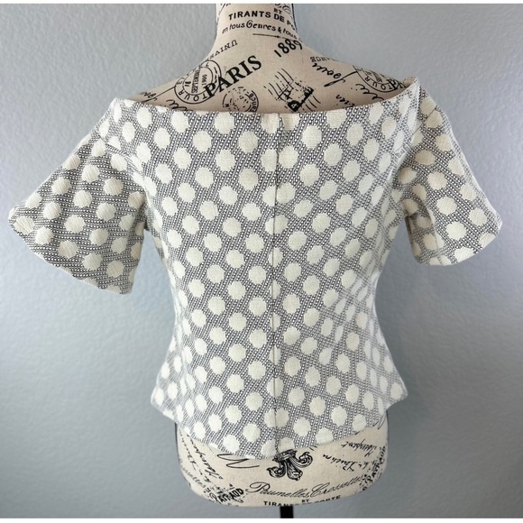 NWT Anthropologie eri + ali polka dot top off shoulder, size Medium - Picture 6 of 14
